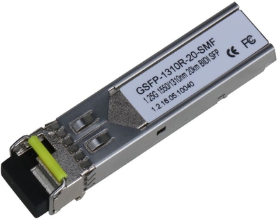 DAHUA Модуль SFP Dahua Разъем: LC; скорость передачи: до 1.25Гбит/с; длина кабеля: до 20км (одномодовое оптоволокно); длина волны (Tx/R DH-GSFP-1310R-20-SMF 