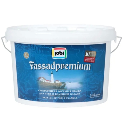 Jobi Краска фасадная Jobi Fassadpremium 2.25 л база C 