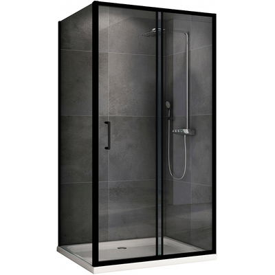 Abber Душевой уголок Abber Schwarzer Diamant 100x100 AG30100B5-S100B5 профиль Черный стекло прозрачное AG30100B5-S100B5