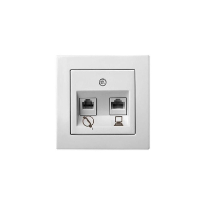 Liregus Розетка интернет RJ45/телефонная RJ11 Liregus EPSILON 28-034 28-034 Epsilon белый () 28-034
