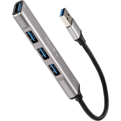 Vcom Переходник USB 3.0 -->USB3.0+3 USB2.0, Aluminum Shell, 0.2м Telecom <TA308U> VCOM Мультифункциональный хаб Telecom USB 3.0 M/USB 3.0 F/3 x USB 2.0 F (TA308U) TA308U
