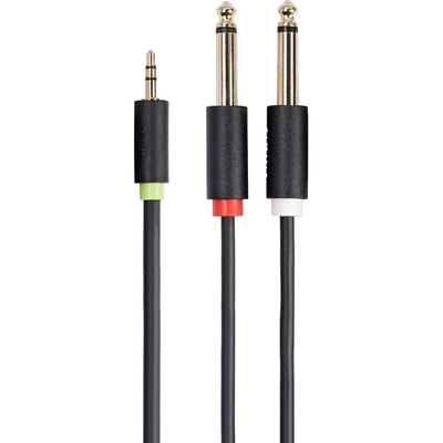 Vcom Кабель-адаптер 3.5ST(M)/2X6.35 ST(M), 3м, Telecom PRO <TAV6168-3M> VCOM Адаптер-переходник Telecom Jack 3.5 mm M/2 x jack 6.35 mm M (TAV6168-3M) TAV6168-3M