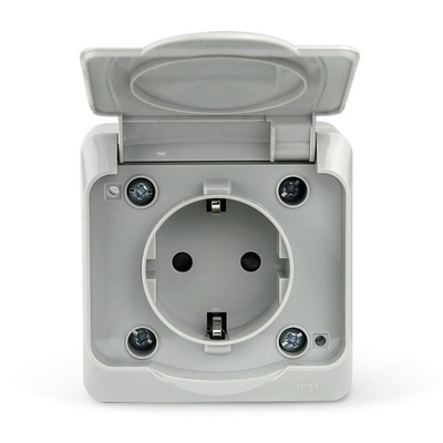 TOKOV ELECTRIC Розетка TOKOV ELECTRIC 1-м ОП Nix 16А IP54 250В с заземл. с крышкой сер TKE-NX-R1Z-C06-IP54 