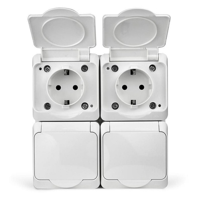 TOKOV ELECTRIC Розетка TOKOV ELECTRIC 4-м ОП Nix 16А IP54 250В с заземл. с крышкой бел TKE-NX-R4Z-C01-IP54 