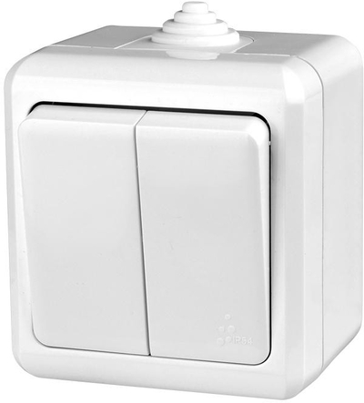 TOKOV ELECTRIC Выключатель TOKOV ELECTRIC 2-кл. ОП Dita IP54 10А 250В бел TKL-DT-V2-C01-IP54 