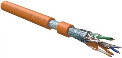 Hyperline Кабель витая пара F/UTP 5e кат. 4 пары Hyperline (305 м) (24 AWG), одн FUTP4-C5E-S24-IN-LSLTX-OR-305 