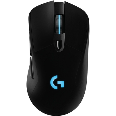 Logitech Мышь игровая Logitech G703 Lightspeed черная, сенсор 100-25600dpi (Hero25K), беспроводная 2.4GHz + USB 1,8м, 5 программируемых кнопок + колесо прокрутки, RGB-подсветка, под правую руку 910-005644 / 910-005640