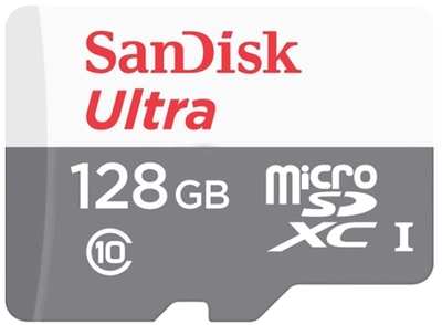 SanDisk Карта памяти MicroSDXC 128GB SanDisk Ultra Class 10, UHS-I, R 100 МБ/с, адаптер н SDSQUNR-128G-GN3MN 
