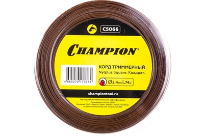 Champion Леска Champion Nylplus Square 2,4мм*74м квадрат C5066 