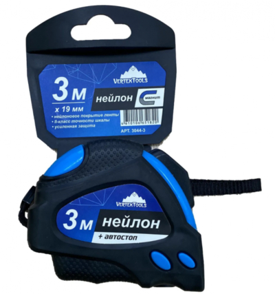 vertextools Рулетка Vertextools 3м*19мм нейлон автостоп 3044-3 