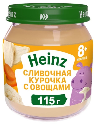 Heinz Пюре мясное Heinz Сливочная курочка с овощами с 8 мес., 115 г