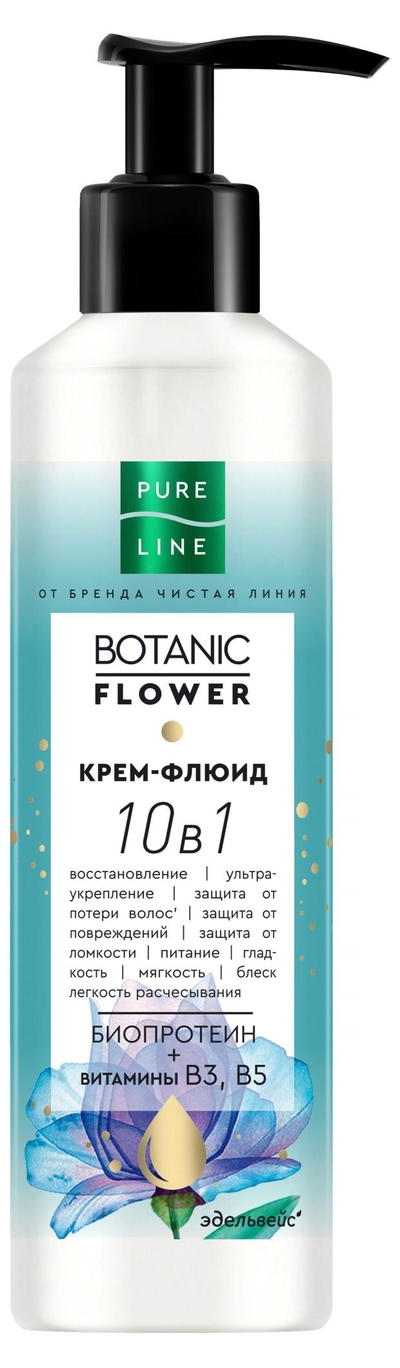 ЧИСТАЯ ЛИНИЯ Крем-флюид для волос Чистая Линия 10 в 1 Ультраукрепление и восстановление с биопротеином, 160 мл 