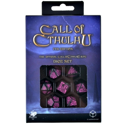 Q-Workshop Набор кубиков Call of Cthulhu 7th Edition, 7 шт., Black & magenta Q-Workshop SCTR3P