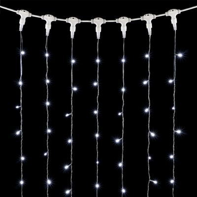 Laitcom Гирлянда Занавес 2 x 2 м Белый с Мерцанием Белого Диода 220В, 400 LED, Провод Прозрачный ПВХ, IP54 Laitcom PCL402BLW-10-2W 