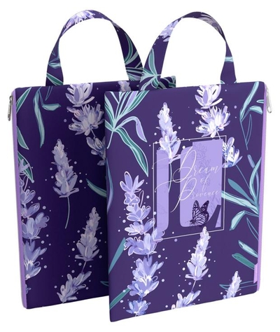 ErichKrause Папка ErichKrause с ручкой Lavender текстильная на молнии вертикальная, A4