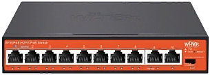 Wi-Tek Коммутатор неуправляемый Wi-Tek PoE 120Вт, порты 8 PoE FE, 2FE, режим 250м и VLAN, Watchdog, v4 WI-PS210 v4 