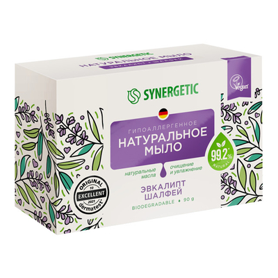Synergetic мыло SYNERGETIC Эвкалипт и Шалфей 90г 200100