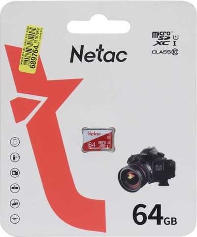 Netac Карта памяти MicroSDXC 64GB Netac P500 Eco Class 10 UHS-I без адаптера NT02P500ECO-064G-S