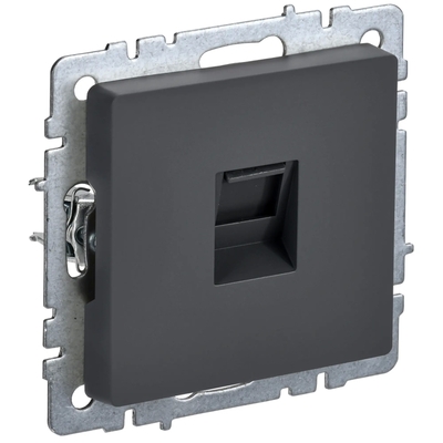 Iek Компьютерная розетка встраиваемая IEK Brite РК10-БрГ RJ45 UTP cat 5e цвет графит 
