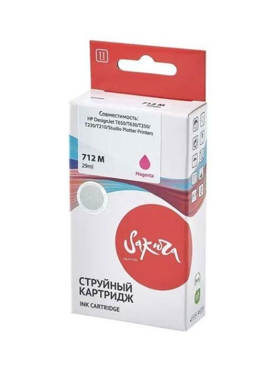 Sakura Картридж Sakura 3ED68A (№712 Magenta) струйный для HP, пурпурный чернил, 29 мл. SI3ED68A 