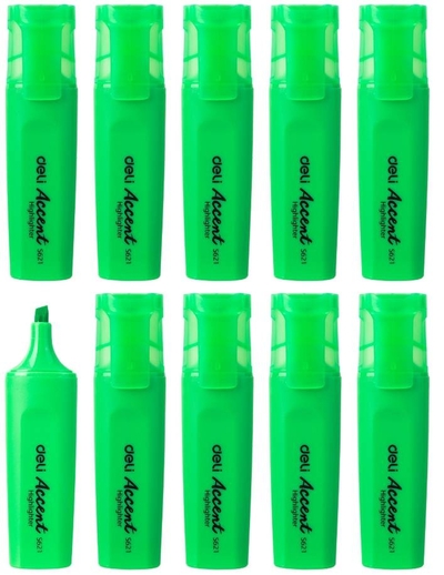 DELI Набор текстовыделителей Deli Accent ES621GREEN-P Delight зеленый (10шт.) ES621GREEN-P
