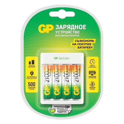 GP Зарядное устройство для батареек GP Rechargeable GP Е411/210AAHCCS-2CR1 