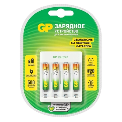GP Зарядное устройство для батареек GP Rechargeable Е411/75AAAHCCS-2CR1 