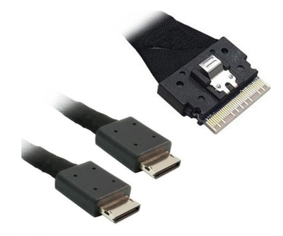 ACD Кабель ACD Slimline SASx8 (SFF8654) -to- 2x OCuLink x4 (SFF8611), 1M, (Broadcom 05-60001-00) ACD-60001-ZC (P5052DR10990-1) 