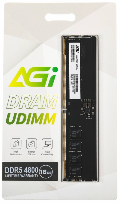 AGI Оперативная память AGi DDR5 - 16GB, 4800 МГц, DIMM, CL40 (agi480016ud238) AGI480016UD238