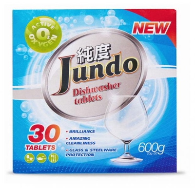 Jundo Таблетки для посудомоечных машин Jundo Active Oxygen 3 в 1, 30 шт 