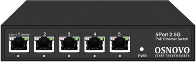 Osnovo Коммутатор OSNOVO 2.5G Ethernet на 5 RJ45 портов. Порты: 5 x 2.5G (10/100/1000/2500Base-TX) SW-5D-1 