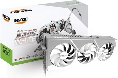 Inno3D Видеокарта PCI-E Inno3D 24GB GDDR6X 384bit 5nm 2235/21000MHz HDMI/3*DP GeForce RTX 4090 X3 OC WHITE (N40903-246XX-18333259) N40903-246XX-18333259