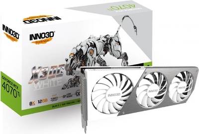 Inno3D Видеокарта PCI-E Inno3D 12GB GDDR6X 192bit 5nm 1920/21000MHz HDMI/3*DP GeForce RTX 4070 Ti X3 OC WHITE (N407T3-126XX-186148W) N407T3-126XX-186148W