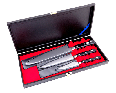 Tojiro Набор из 3-х кухонных ножей, Tojiro, сталь VG-10, DP-GIFTSET-A, в подарочной упаковке 