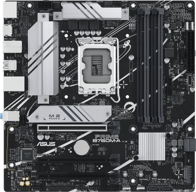 ASUS Материнская плата mATX ASUS 90MB1EK0-M0EAYC (LGA1700, B760, 4*DDR5(7200), 4*SATA3 RAID, 2*M2, Audio, Gb LAN, USB 3.2, USB 2.0) PRIME B760M-A-CSM 90MB1EK0-M0EAYC