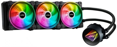 Adata Система охлаждения жидкостная ADATA LGA 115x/1200, 1700/AM4, AM5 (3*120mm fan, 600-2200rpm, 61.5CFM, 18.17 дБ, PWM) XPG Levante X 360 black LEVANTEX360-BKCWW