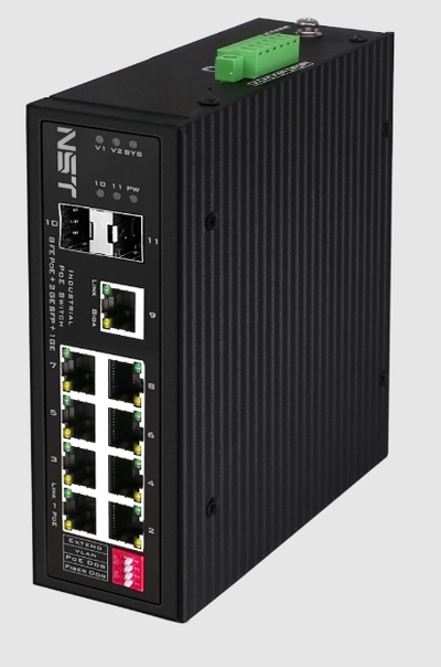 NST Коммутатор PoE NST Fast Ethernet на 8 FE RJ45 PoE + 1 x GE RJ45 + 2 GE SFP порта. Порты: 8x10/100Base-T, 1x10/100/1000Base-T, 2x1000Bas NS-SW-8F3G-P/I 