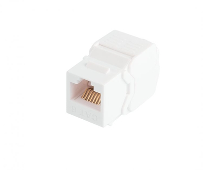 NIKOMAX Модуль NIKOMAX типа Keystone Essential Line, Кат.6 (Класс E), 250МГц, RJ45/8P8C, самозажимной, T568A/B, 180 градусов, неэкранированный NMC-KJUE2-ET-WT 