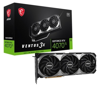 MSI Видеокарта PCI-E MSI 12GB GDDR6X 192bit 5nm 2310/21000Mhz HDMI/3*DP RTL GeForce RTX 4070 Ti (RTX 4070 Ti VENTUS 3X E1 12G OC) RTX 4070 Ti VENTUS 3X E1 12G OC