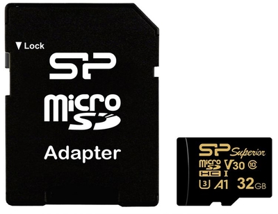 Silicon Power Карта памяти 32GB Silicon Power microSDHC Class 10 UHS-I U3 100/80 Mb/s A1 (SD адаптер) SP032GBSTHDV3V1GSP 