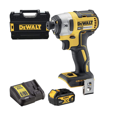 DeWalt Аккумуляторный импульсный шуруповерт DEWALT , кейс, 18 В, XR, 4.0 Ач Акб и ЗУ DCF887M1 