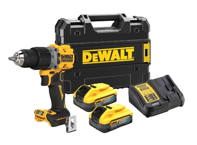 DeWalt Аккумуляторная ударная бесщеточная дрель-шуруповерт DEWALT, 18В, 90 Нм, 2000 об/мин, с 2 АКБ 5 Ач и ЗУ, в кейсе TSTAK, DCD805H2T 