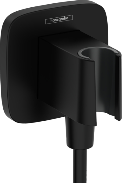 Hansgrohe Шланговое подключение hansgrohe FixFit Porter Q с держателем для душа 26887670, матовый черный 26887670/HG 
