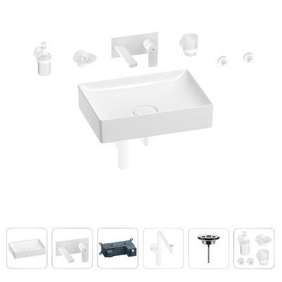 Wellsee Раковина для ванной Wellsee Pure BY Wellsee в наборе 8 в 1 201006445 