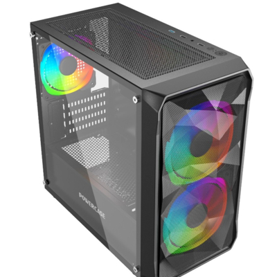 PowerCase Корпус mATX Powercase CMMAB-A3 чёрный, без БП, боковая панель из закаленного стекла, USB 3.0, 2*USB 2.0, audio Mistral Micro A3B ARGB CMMAB-A3