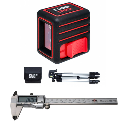 ADA Лазерный уровень ADA CUBE MINI Professional Edition + Штангенциркуль цифровой ADA Mechanic 150 PRO А00731
