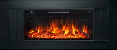 Royal Flame Линейный электрокамин Royal Flame Line Black c очагом Vision 42 LOG LED 