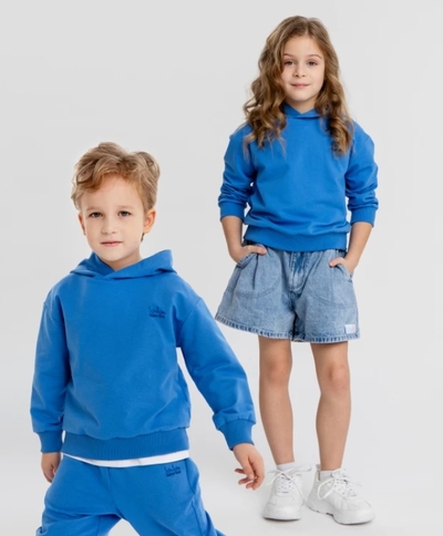 Button Blue Худи оверсайз с капюшоном синее детское Button Blue (122)