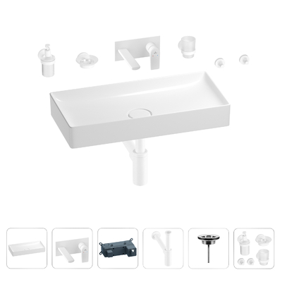 Wellsee Раковина для ванной Wellsee Pure BY Wellsee в наборе 8 в 1 201006465 