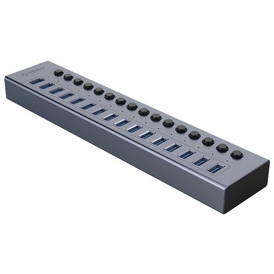 Orico Концентратор Orico 16*USB-A 3.0, вход USB-A 3.0, серый ORICO-BT2U3-16AB-EU-GY-BP 